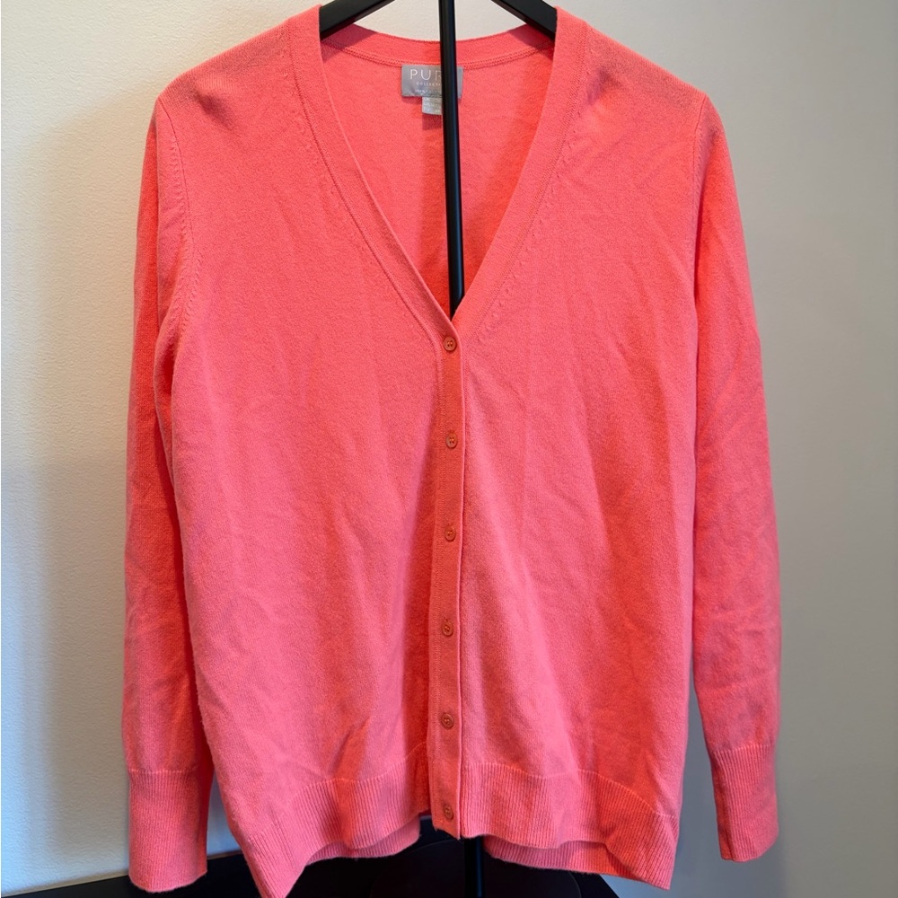 Pure Collection Cashmere Coral Cardigan
